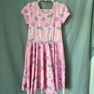 Dot Dot Smile 5/6 cap sleeve horse carriage print dress